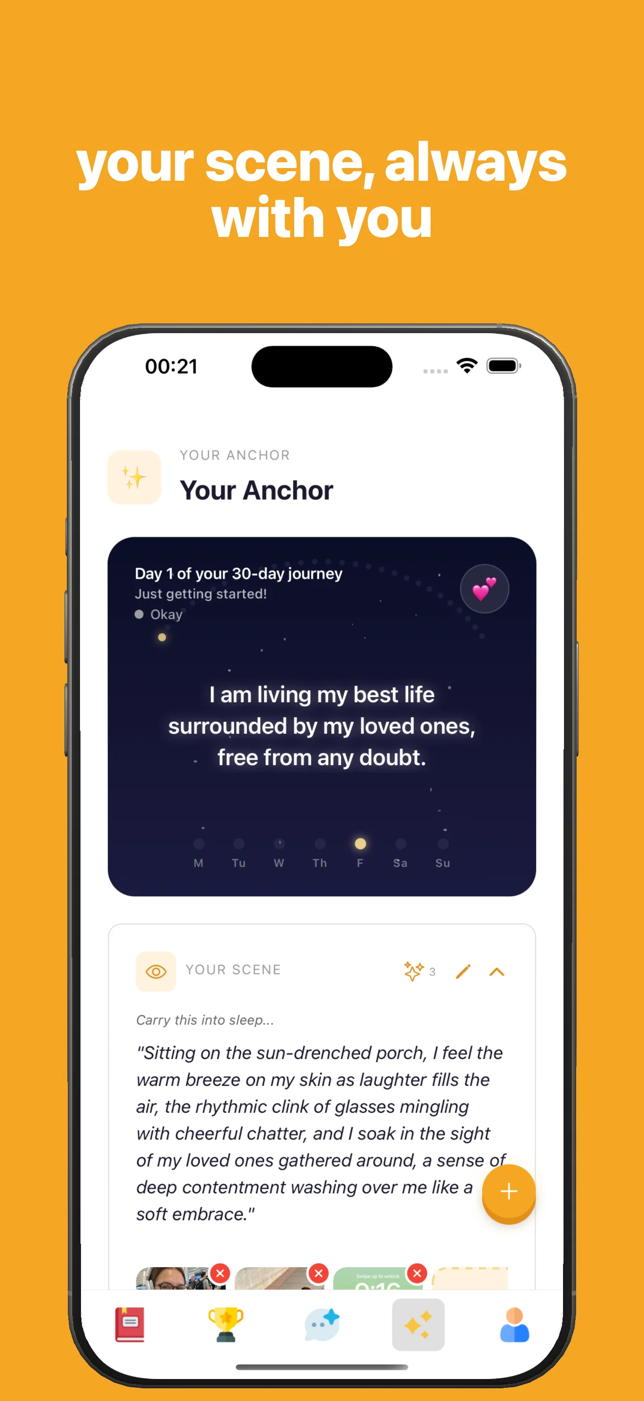 Mani app create your SATS visualization scene screen